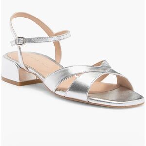 🌹STUART WEITZMAN🌹 Miami Block Heel Sandal In Silver Size: 10